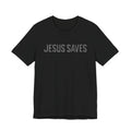 Jesus Saves written in scripture — Minimal Faith T-Shirt