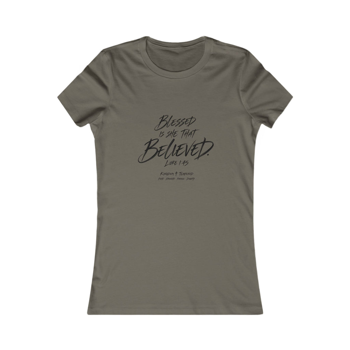 Blessed Is She That Believed Women’s Tee — Faith-Based Inspirational Shirt (Luke 1:45)