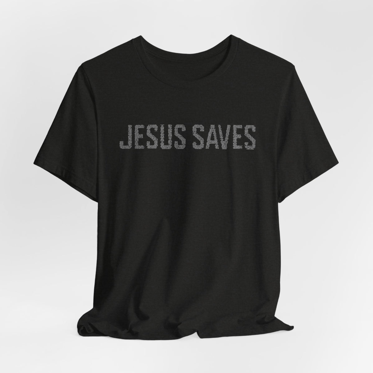 Jesus Saves written in scripture — Minimal Faith T-Shirt