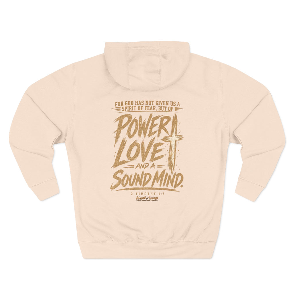 Power, Love & Sound Mind Hoodie – Christian Faith Verse Fleece Hoodie