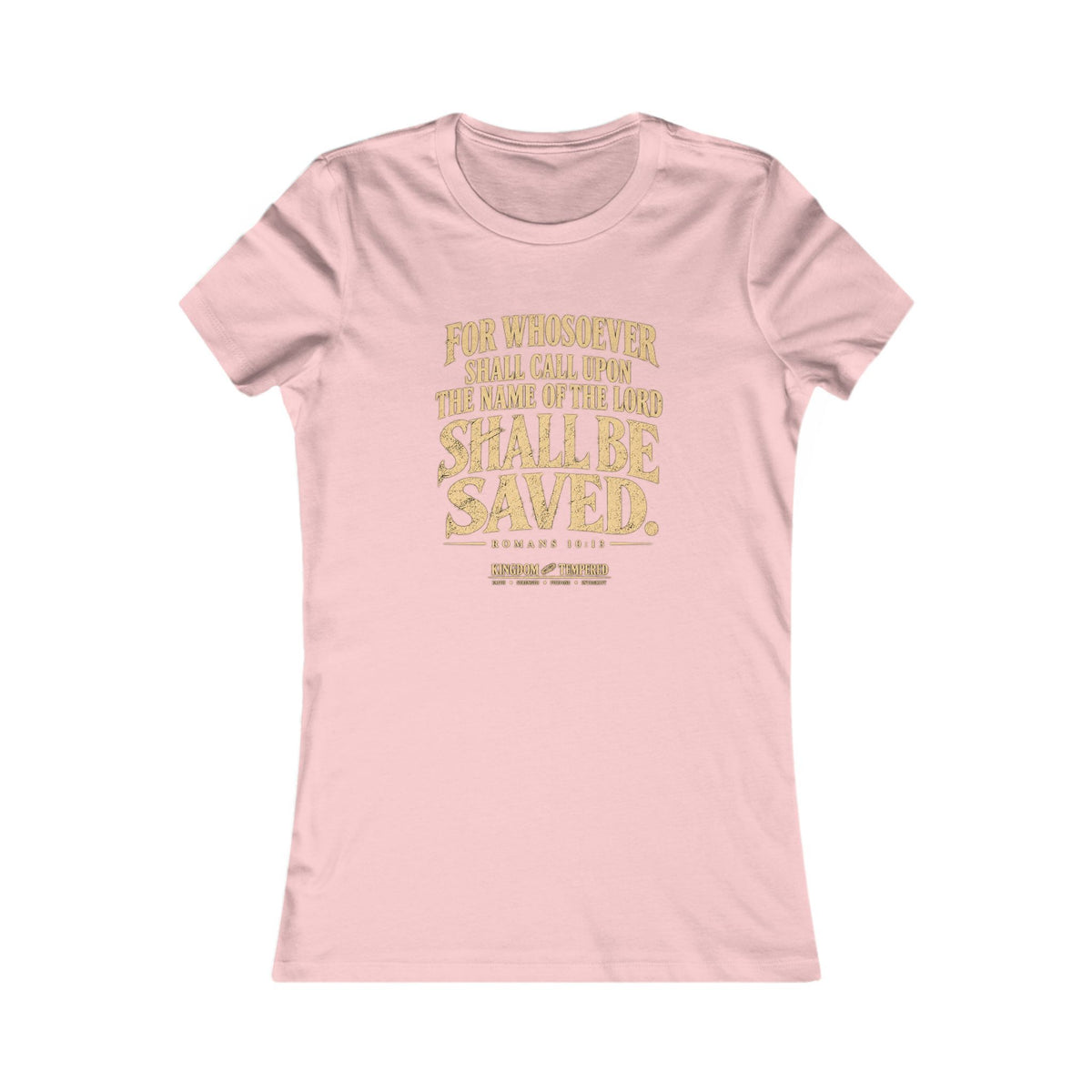 Christian Bible Verse Women's Tee – "Whoever Calls On The Name... Shall Be Saved" Faith T‑Shirt