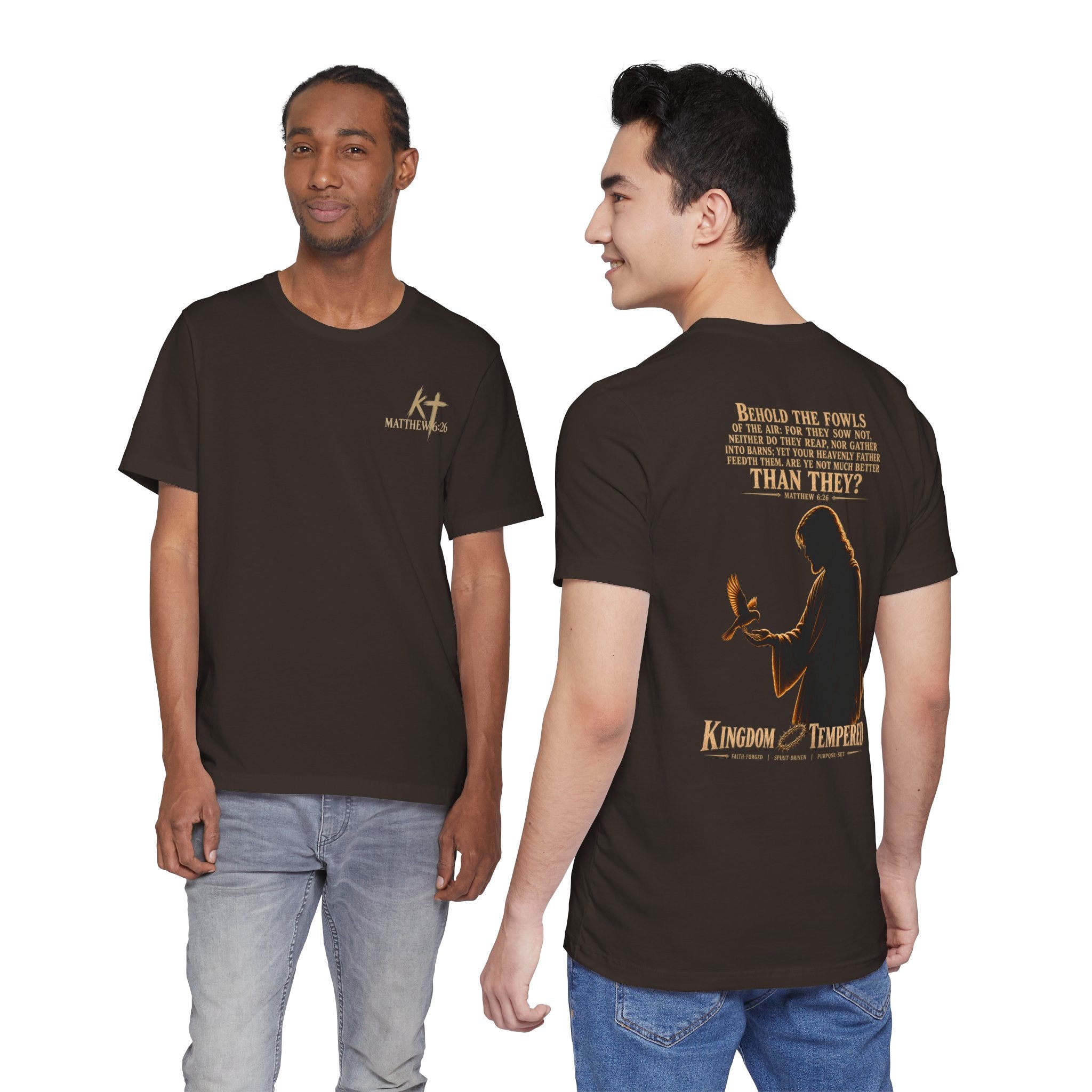 Kingdom & Tempted Christian Tee — Matthew 6:26 Inspirational T‑Shirt