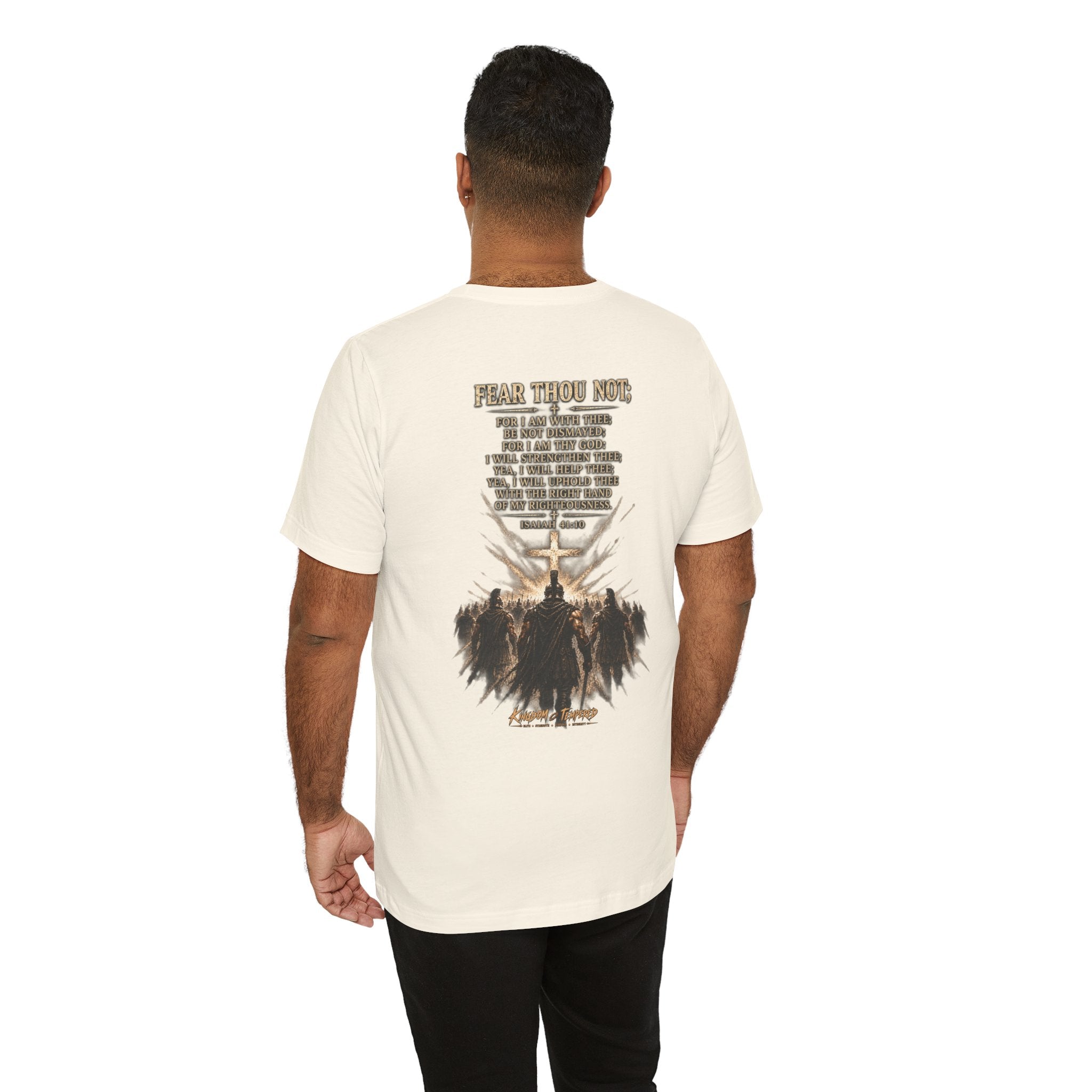 Christian Cross Tee — "Fear Thou Not" Inspirational Graphic T-Shirt