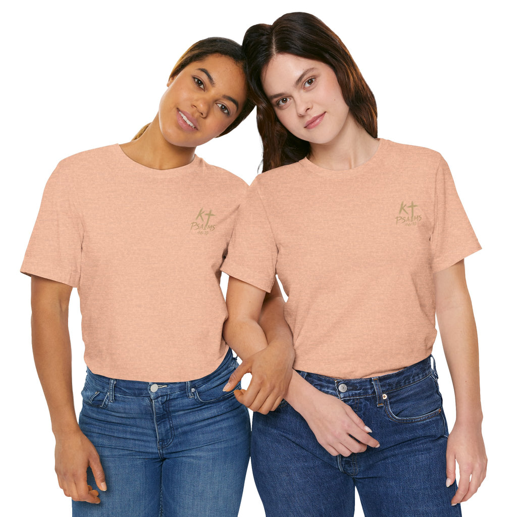 Be Still and Know Tee — Floral Christian Scripture T‑Shirt (Psalm 46:10)