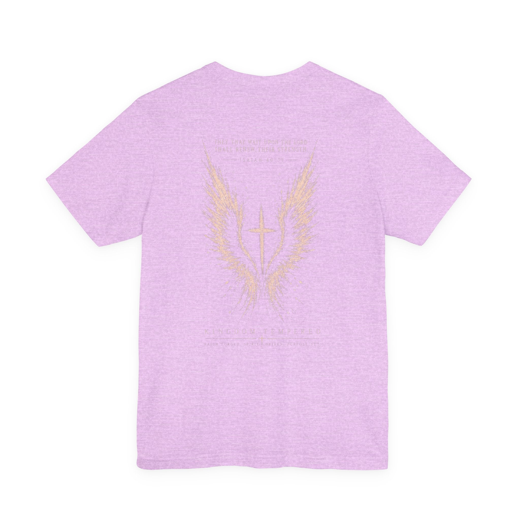 Christian Wings Cross T‑Shirt — 'They That Wait Upon the Lord' Inspirational Tee