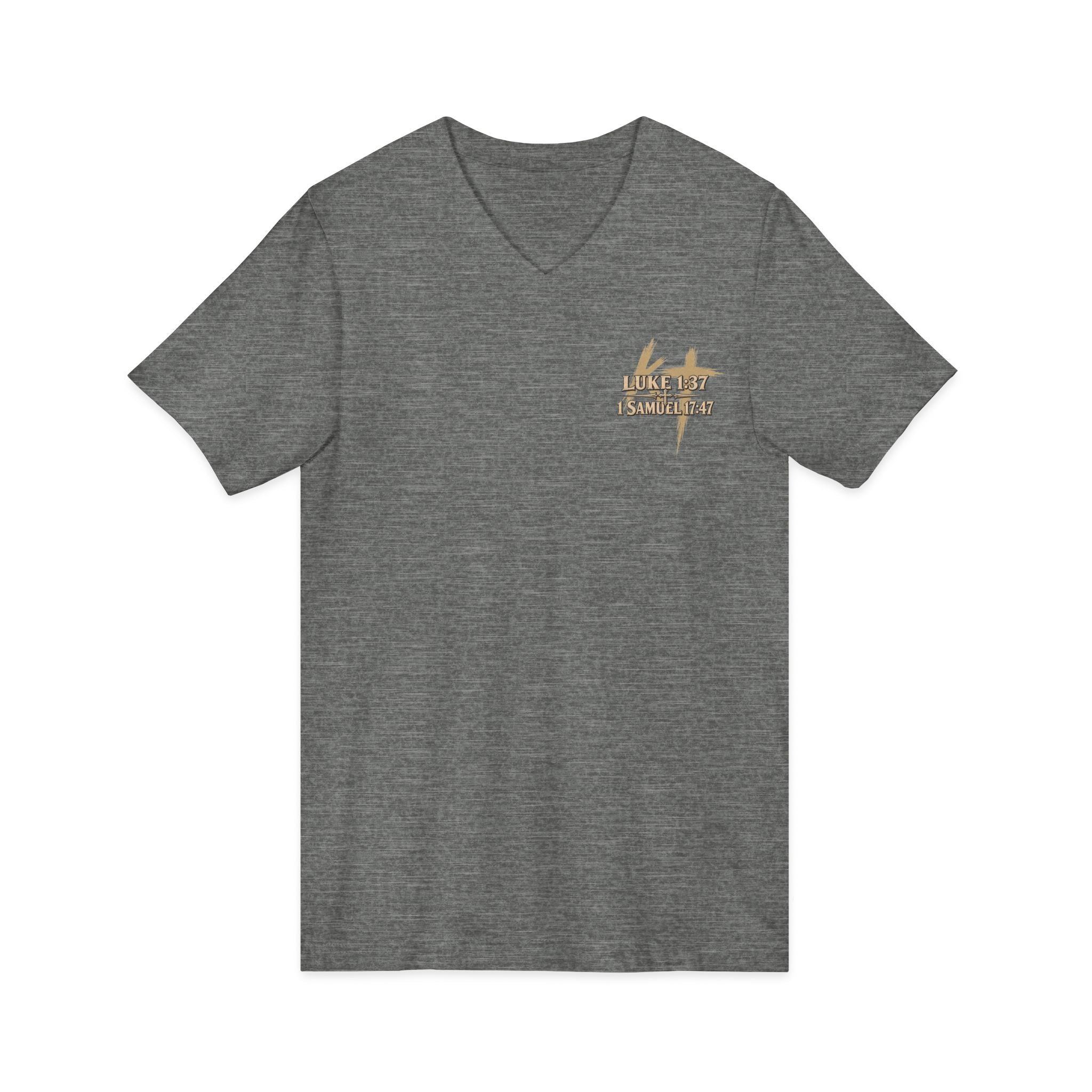 With God All Things Are Possible V-Neck T-Shirt — Christian Faith Inspirational Tee