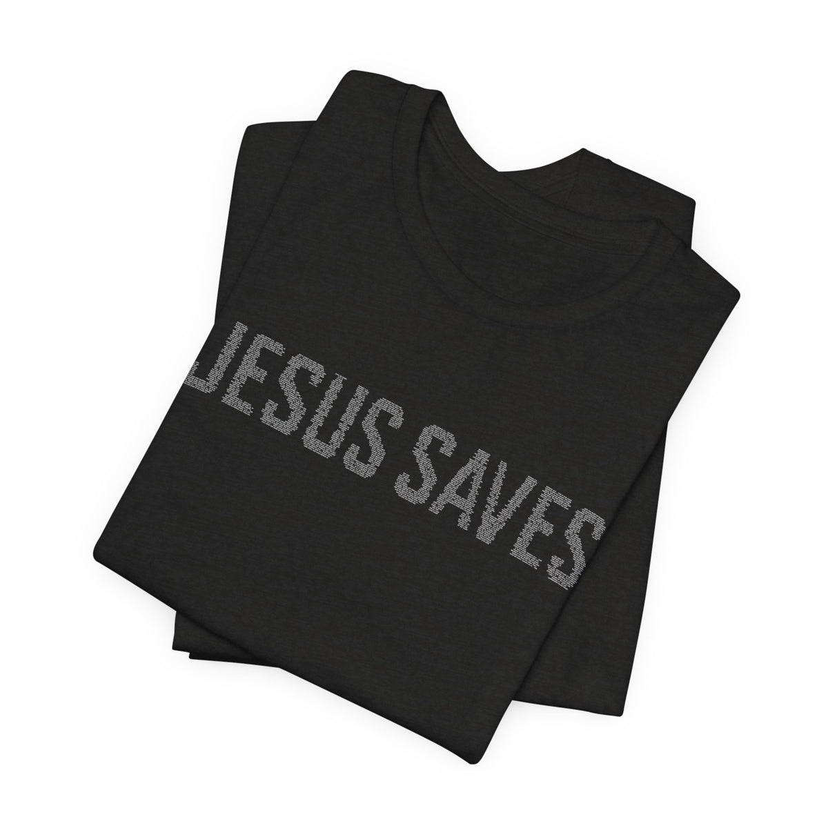 Jesus Saves written in scripture — Minimal Faith T-Shirt