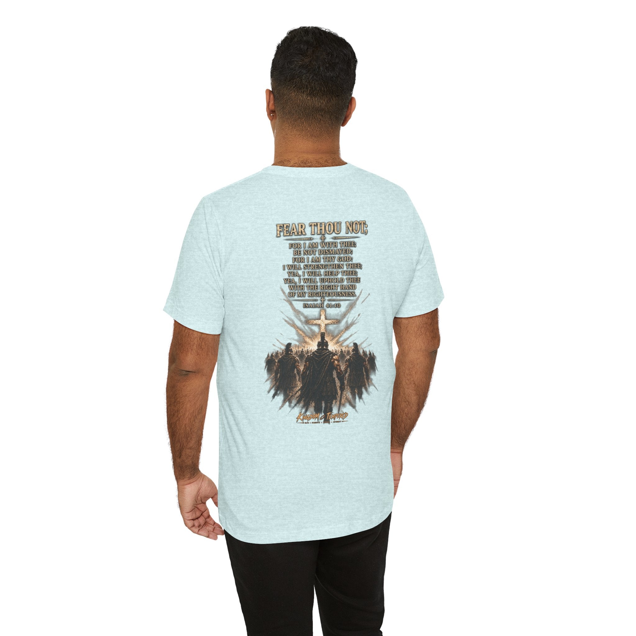 Christian Cross Tee — "Fear Thou Not" Inspirational Graphic T-Shirt
