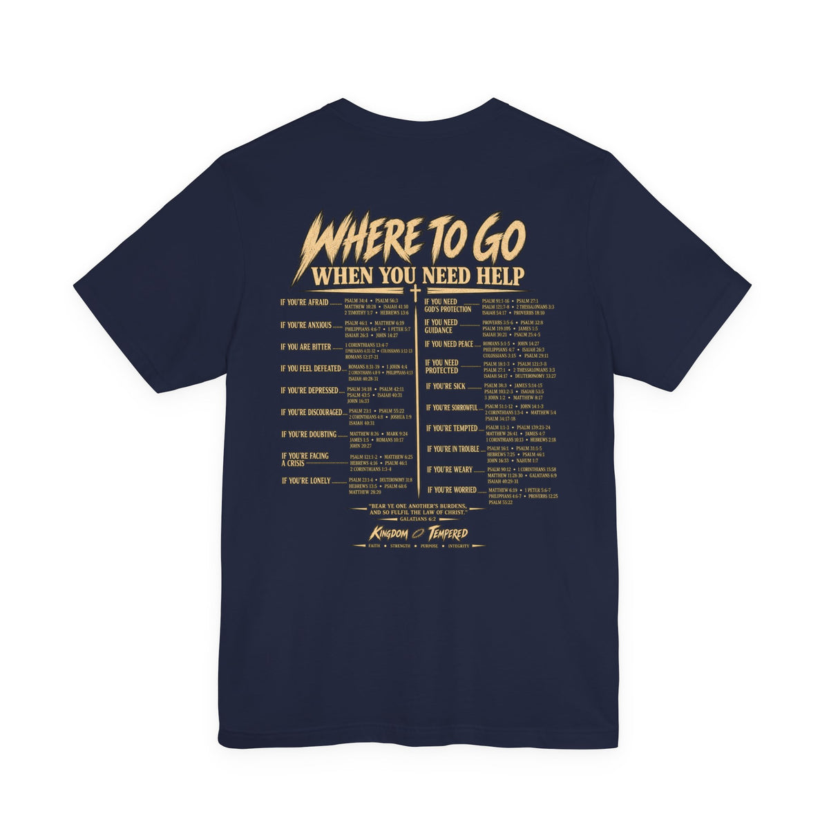 Where to Go When You Need Help Tee — Resource Guide Back Print T-Shirt
