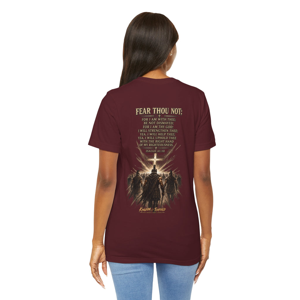 Christian Cross Tee — "Fear Thou Not" Inspirational Graphic T-Shirt