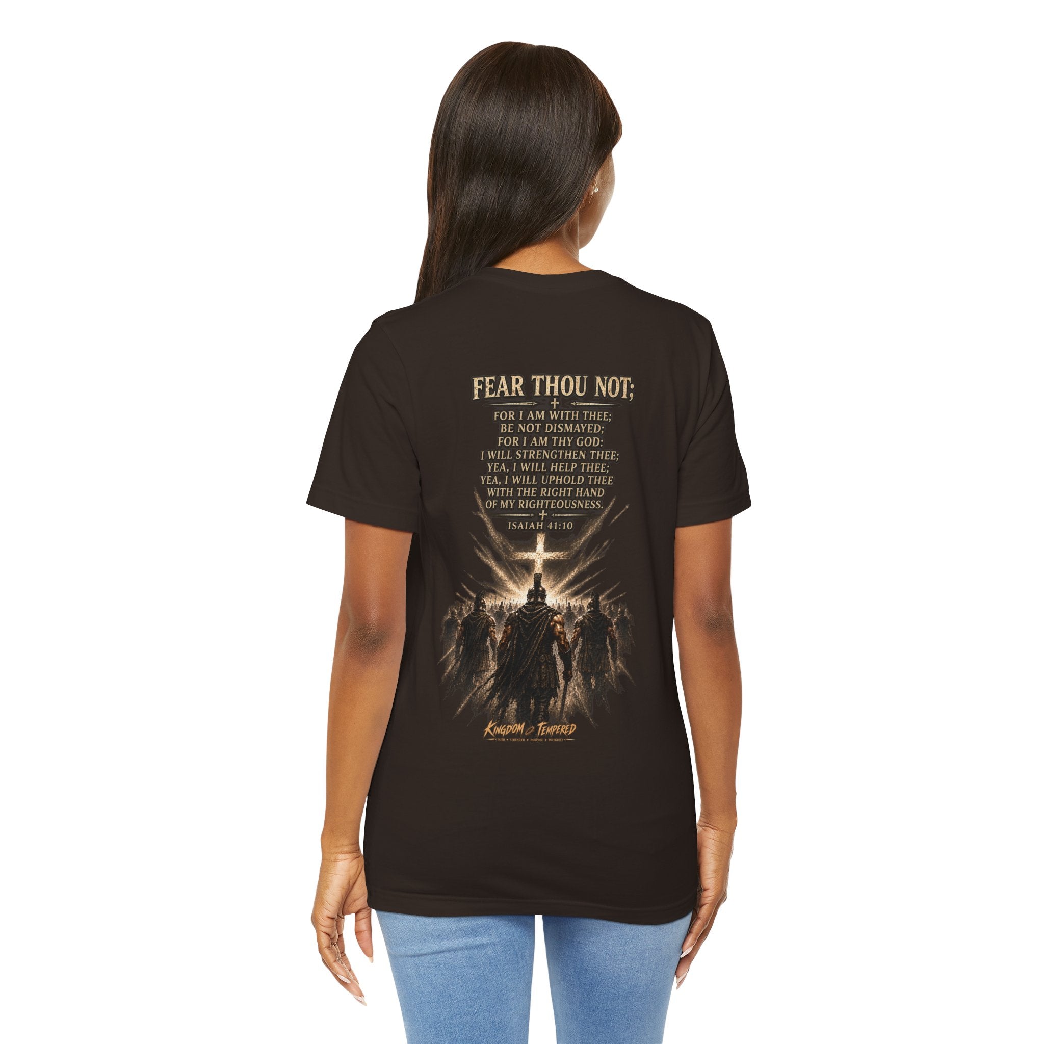 Christian Cross Tee — "Fear Thou Not" Inspirational Graphic T-Shirt