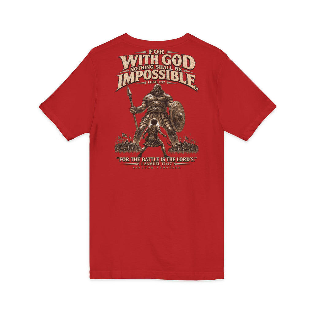 With God All Things Are Possible V-Neck T-Shirt — Christian Faith Inspirational Tee