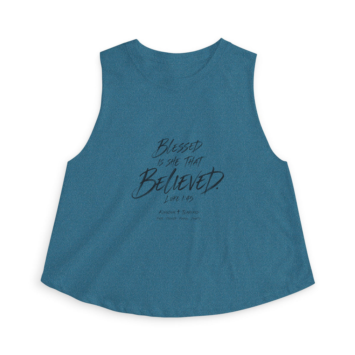 Blessed Is She That Believed Women’s Crop Top — Scripture Faith Tank