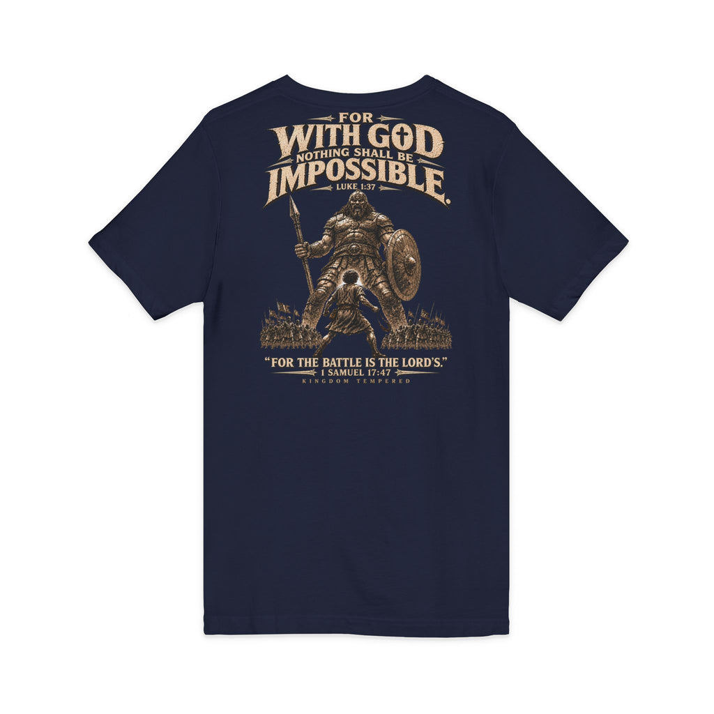 With God All Things Are Possible V-Neck T-Shirt — Christian Faith Inspirational Tee