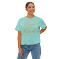 Blessed Is She Boxy Tee - Christian Faith Scripture Graphic