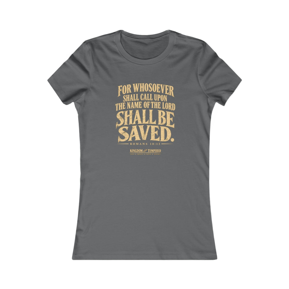 Christian Bible Verse Women's Tee – "Whoever Calls On The Name... Shall Be Saved" Faith T‑Shirt