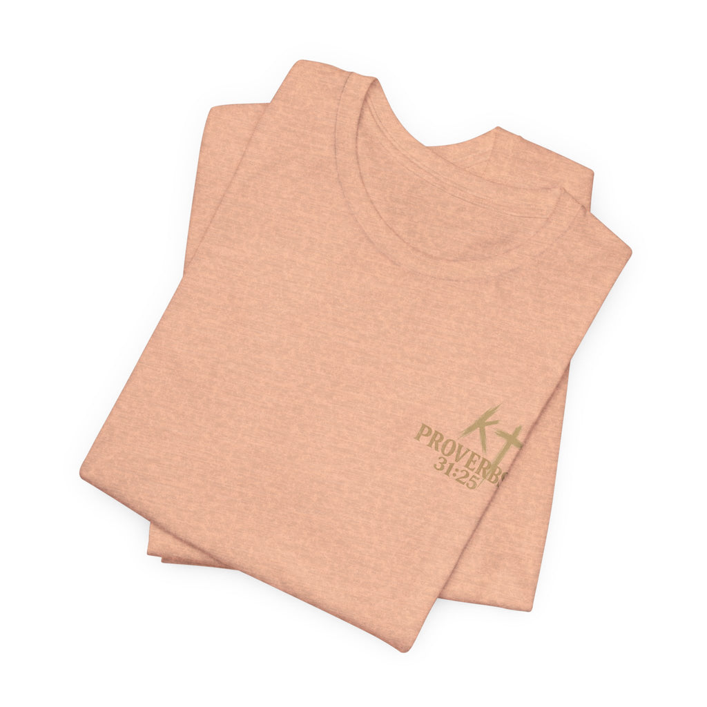Clothed in Strength and Dignity Tee — Faith Cross Graphic T-Shirt — Kingdom Tempered