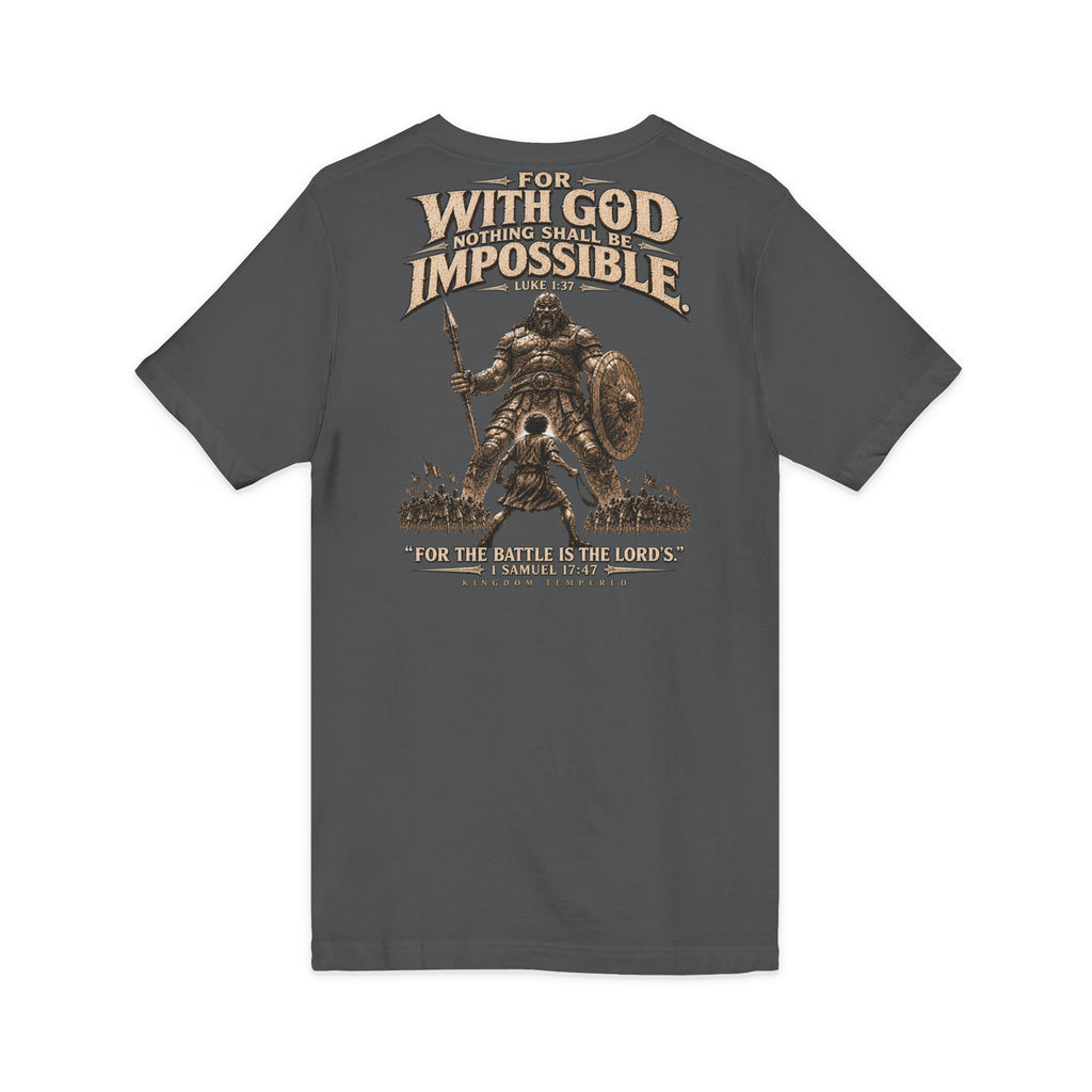 With God All Things Are Possible V-Neck T-Shirt — Christian Faith Inspirational Tee