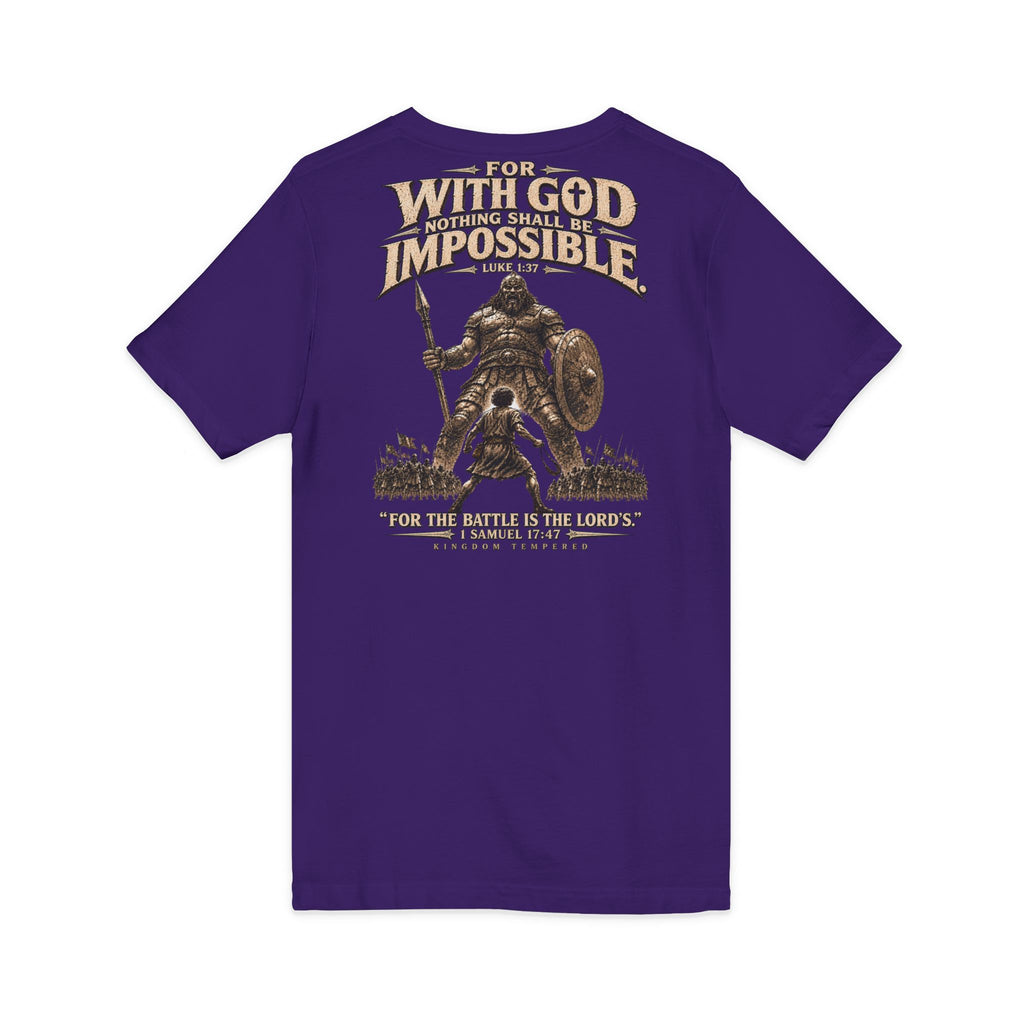With God All Things Are Possible V-Neck T-Shirt — Christian Faith Inspirational Tee