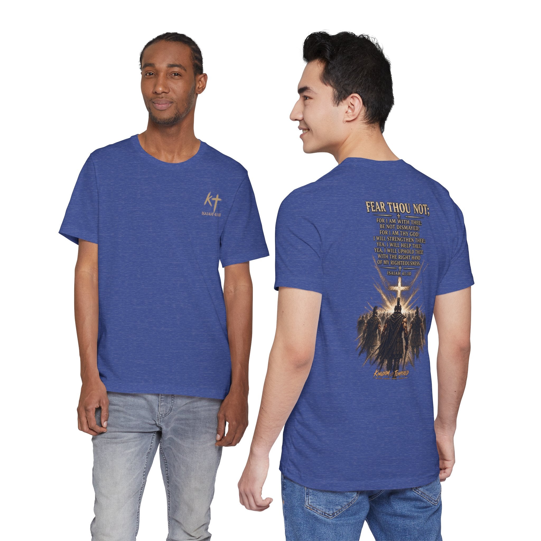 Christian Cross Tee — "Fear Thou Not" Inspirational Graphic T-Shirt