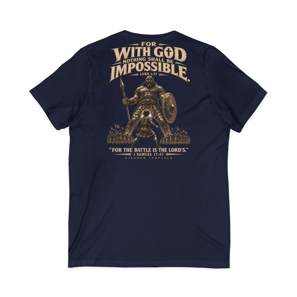 With God All Things Are Possible V-Neck T-Shirt — Christian Faith Inspirational Tee