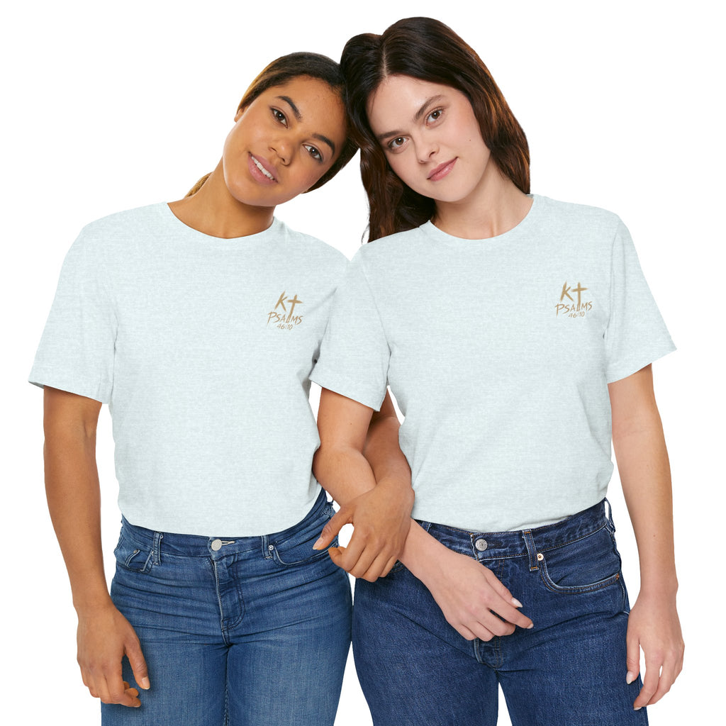 Be Still and Know Tee — Floral Christian Scripture T‑Shirt (Psalm 46:10)