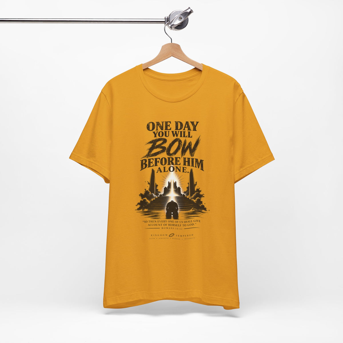 Religious Graphic Tee — "One Day You Will Bow Before Him Alone" Christian Faith T‑Shirt