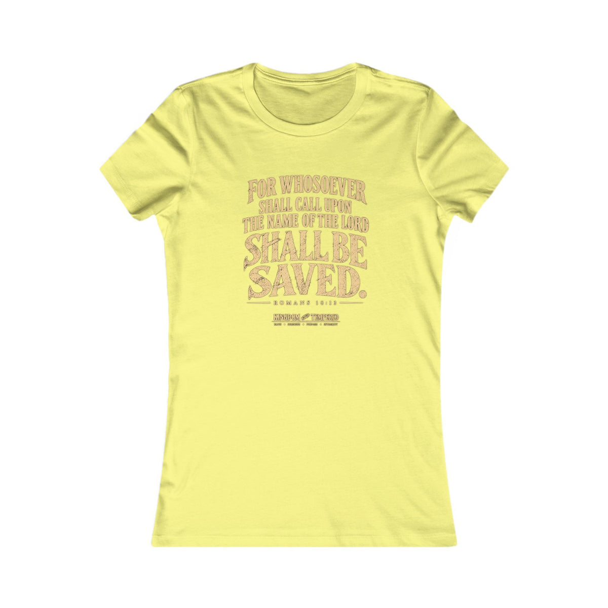 Christian Bible Verse Women's Tee – "Whoever Calls On The Name... Shall Be Saved" Faith T‑Shirt