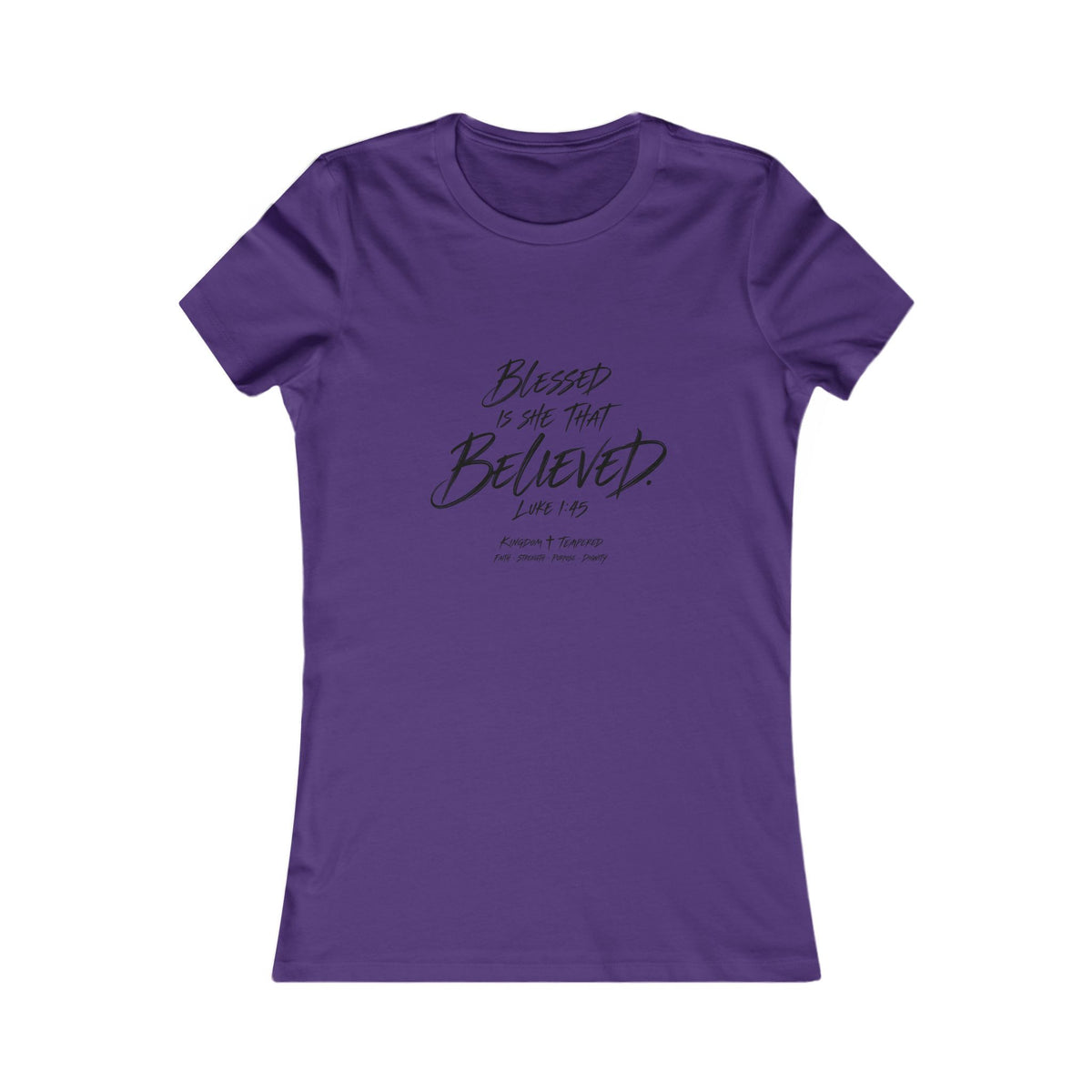 Blessed Is She That Believed Women’s Tee — Faith-Based Inspirational Shirt (Luke 1:45)