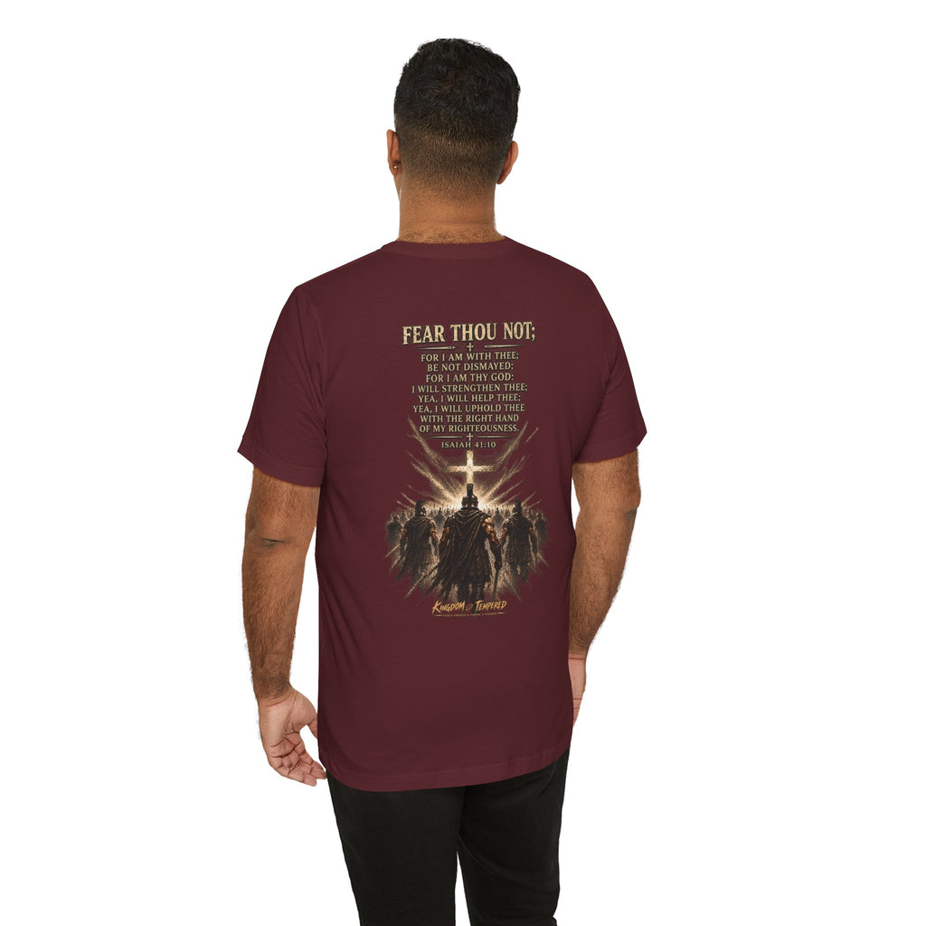 Christian Cross Tee — "Fear Thou Not" Inspirational Graphic T-Shirt