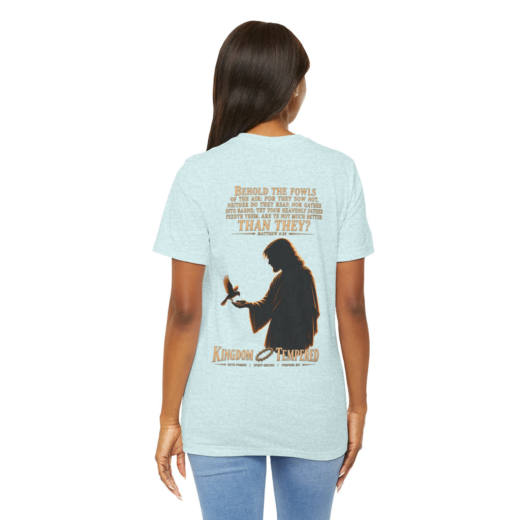 Kingdom & Tempted Christian Tee — Matthew 6:26 Inspirational T‑Shirt