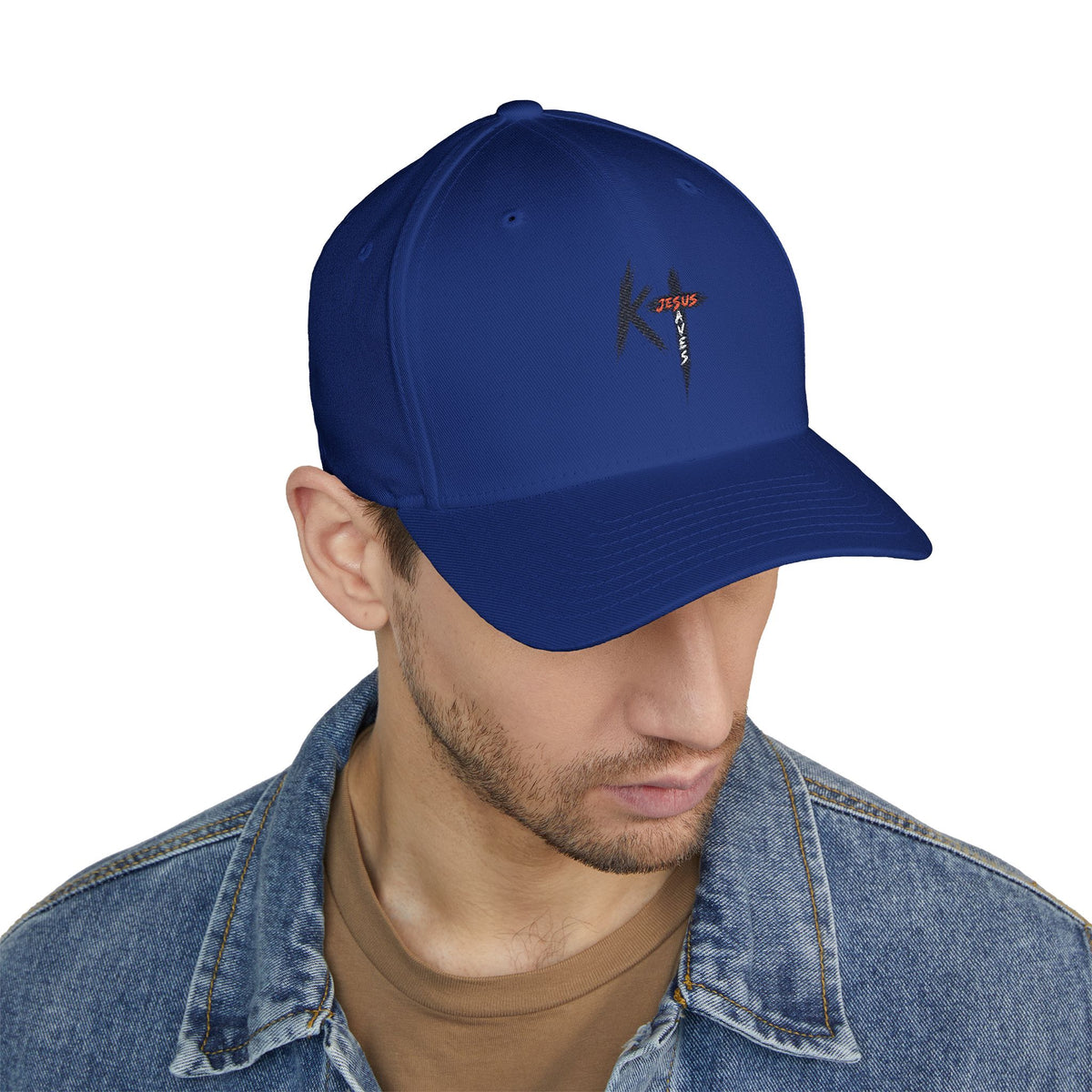 Embroidered 'KT' Cross Logo Cap — Structured Closed-Back Baseball Hat