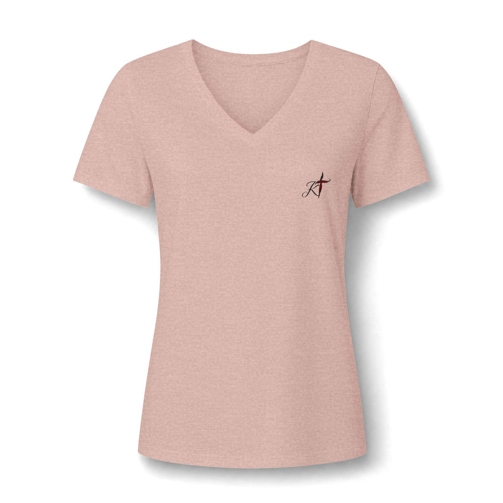 Women's V-Neck Tee - Minimal Archer Logo Chest Shirt