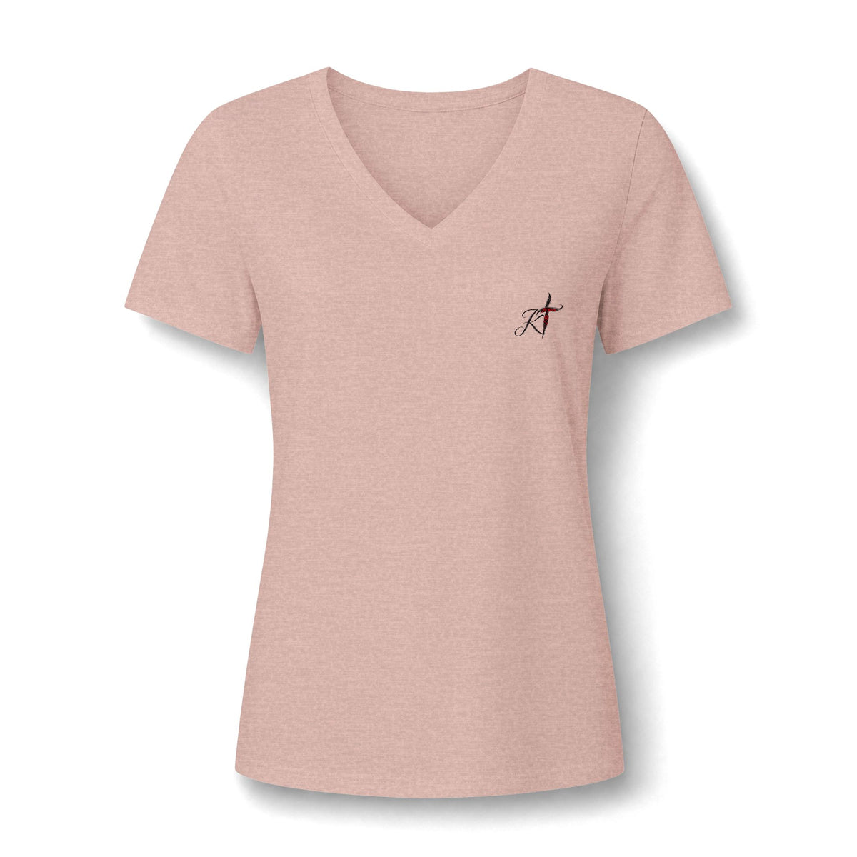 Women's V-Neck Tee - Minimal Archer Logo Chest Shirt
