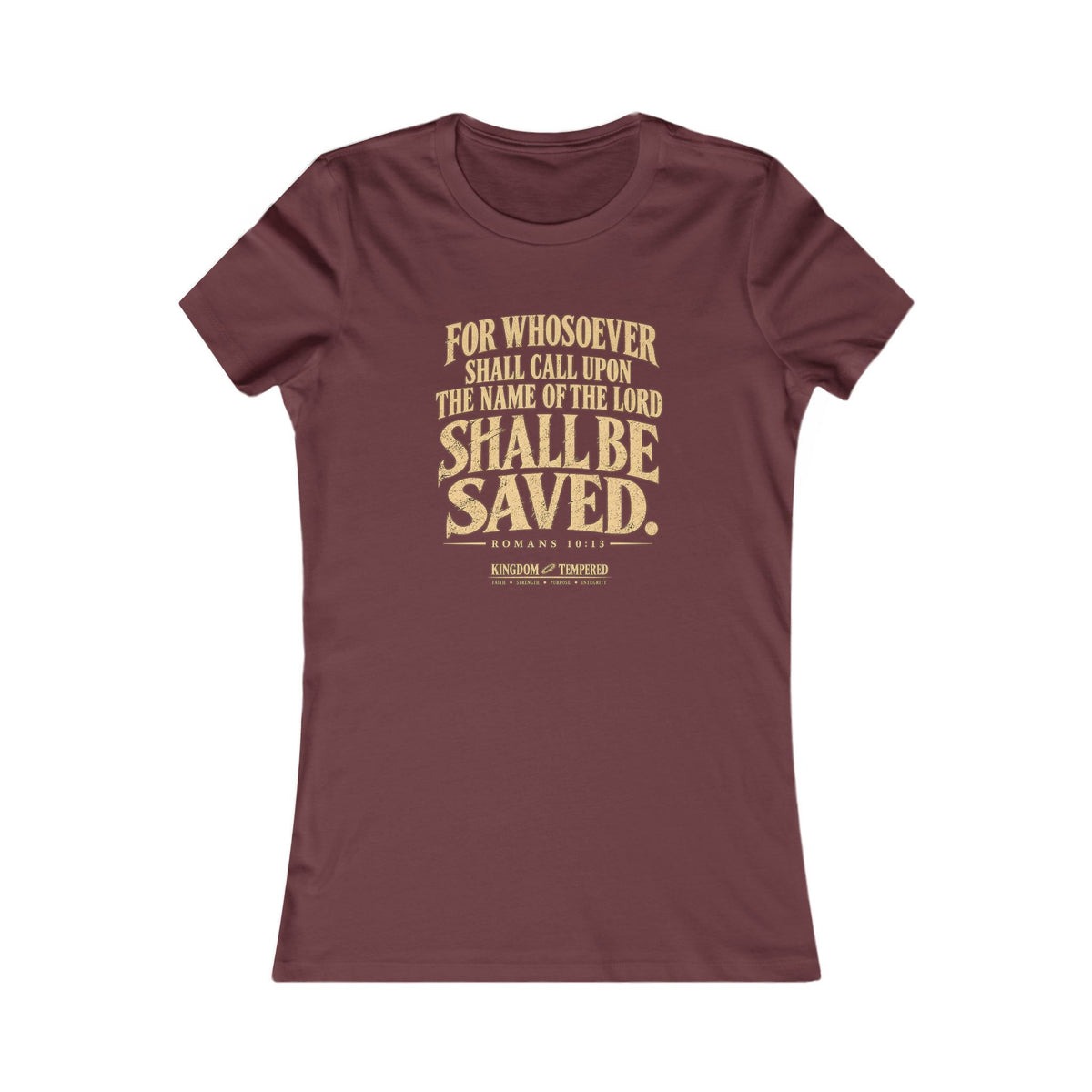 Christian Bible Verse Women's Tee – "Whoever Calls On The Name... Shall Be Saved" Faith T‑Shirt