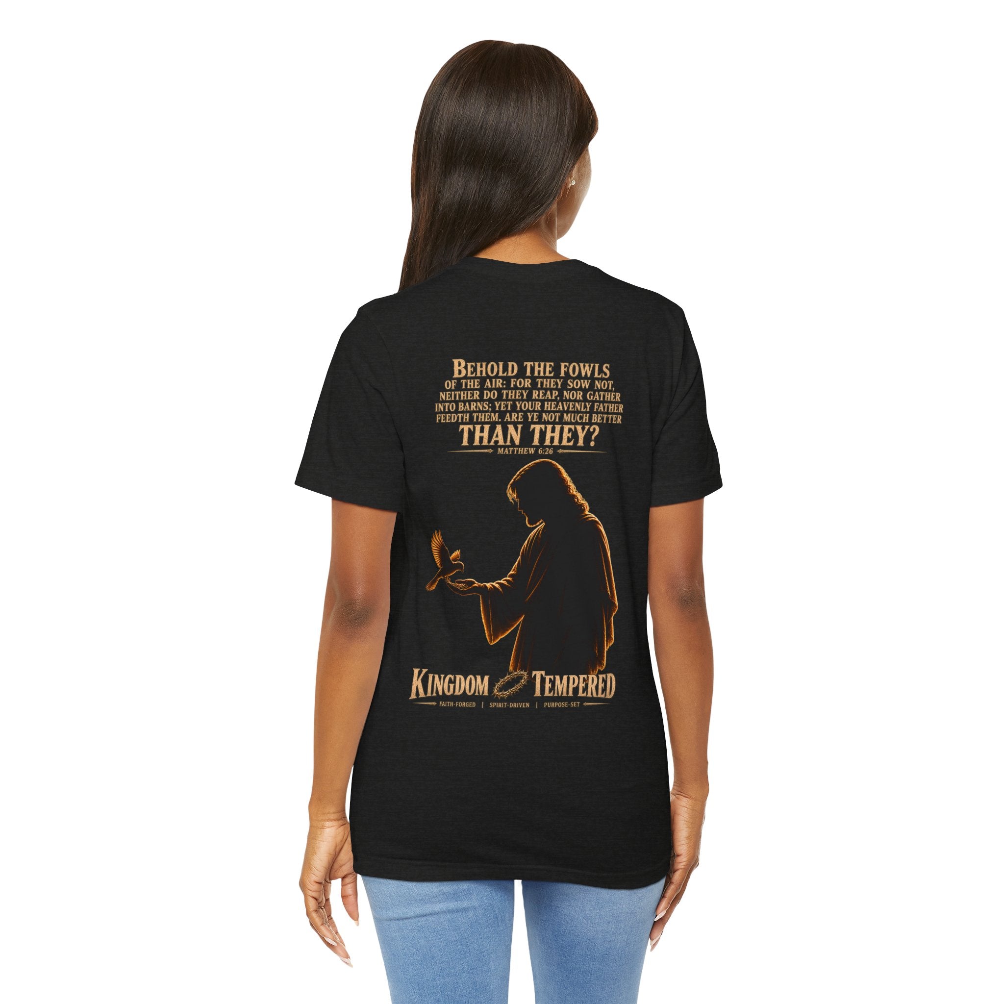 Kingdom & Tempted Christian Tee — Matthew 6:26 Inspirational T‑Shirt