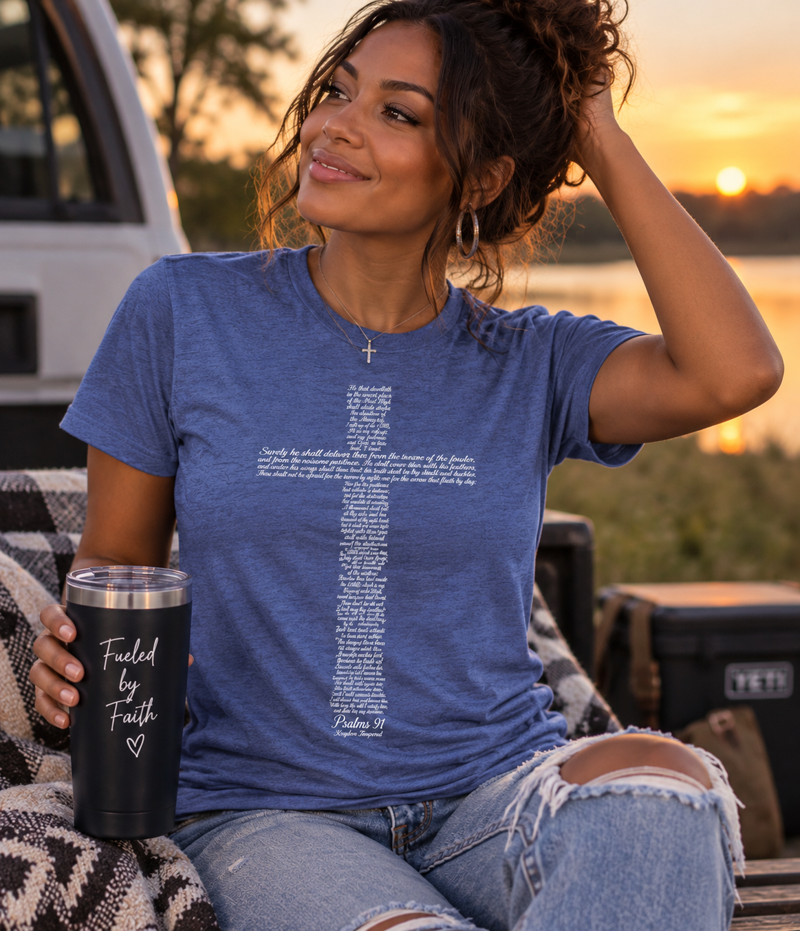 Women's Cross Scripture Tee — Inspirational Faith T‑Shirt