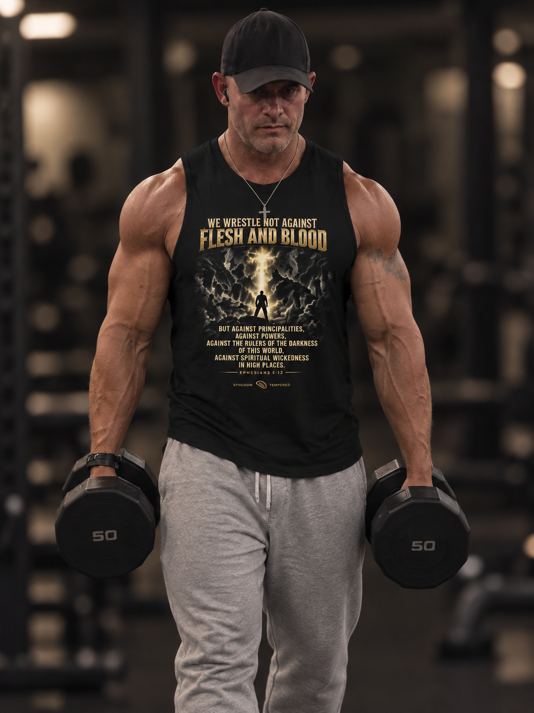 Flesh and Blood Graphic Muscle Tank — Vintage Metal Concert Poster Design