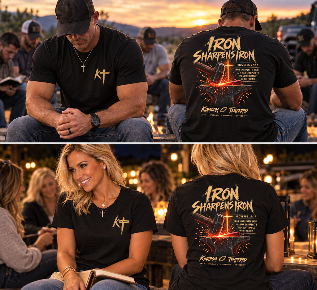 Iron Sharpens Iron Tee — Forging Faith Graphic T-Shirt