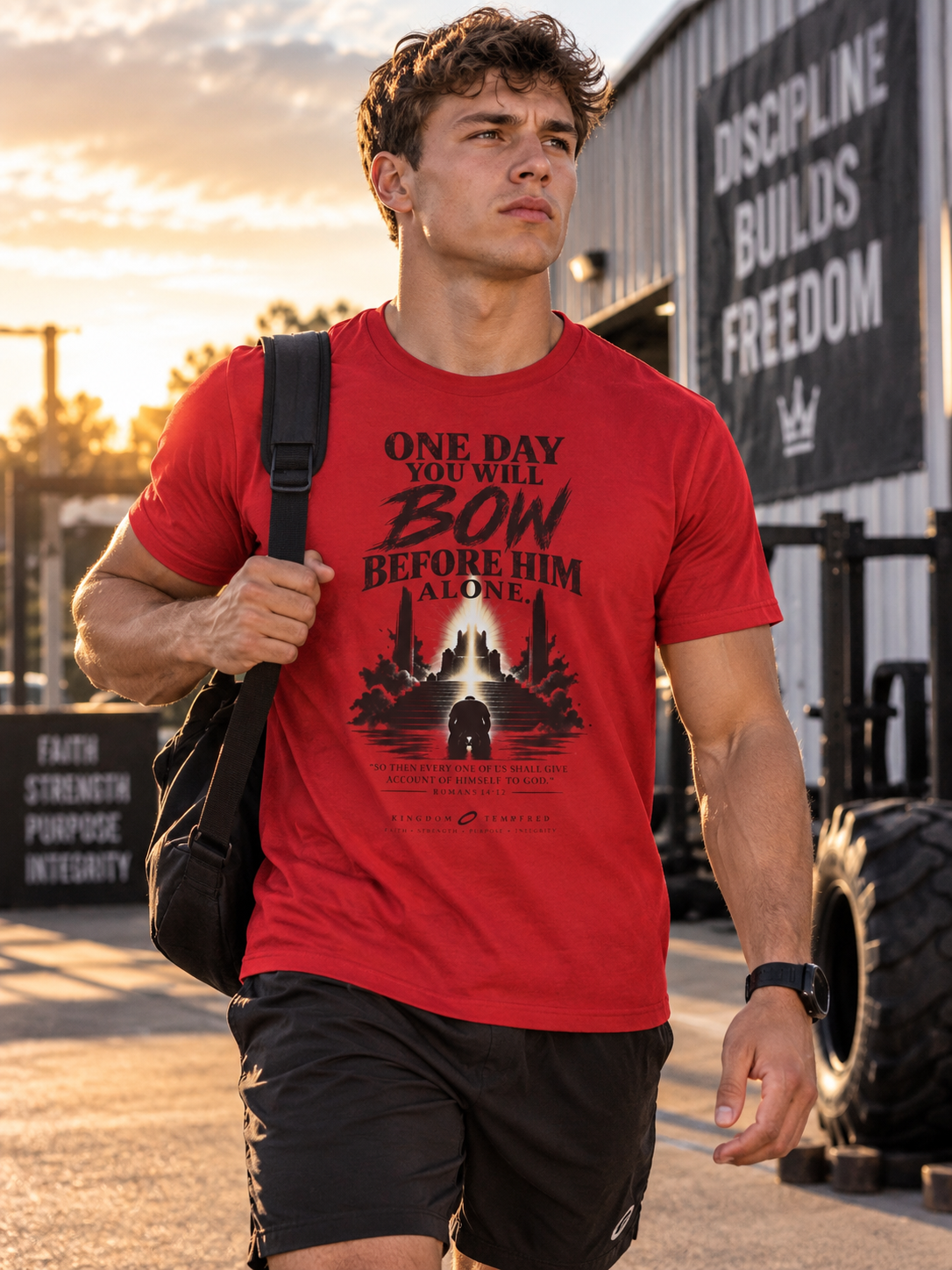 Religious Graphic Tee — "One Day You Will Bow Before Him Alone" Christian Faith T‑Shirt