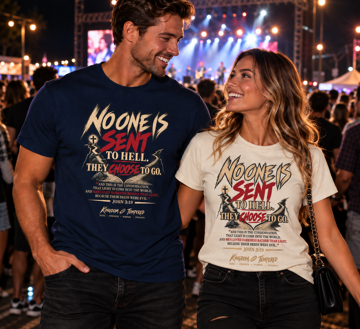 Christian Graphic Tee "No One Is Sent to Hell, They Choose to Go"