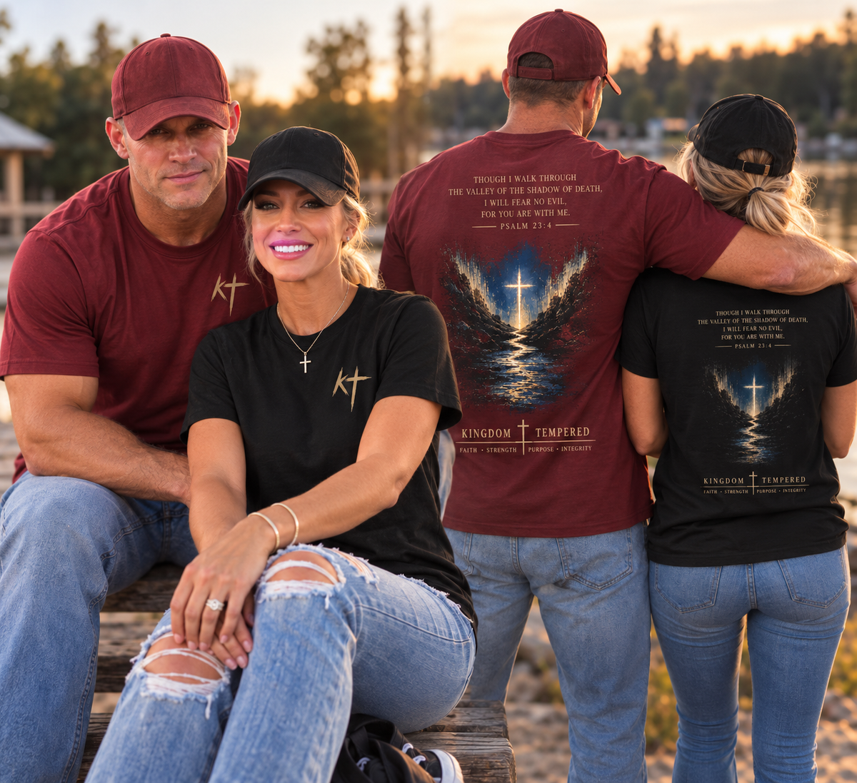 Christian Cross Reflection Tee — 'I Will Be With You' Inspirational T-Shirt