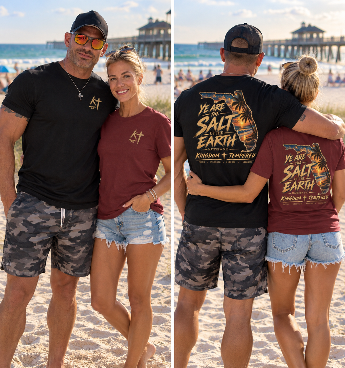 Florida Sunset 'Salt of the Earth' Tee — Matthew 5:13 Christian Beach T‑Shirt