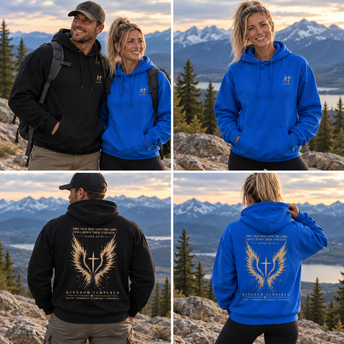 Champion Hoodie — Gold Wings Cross Graphic Hoodie