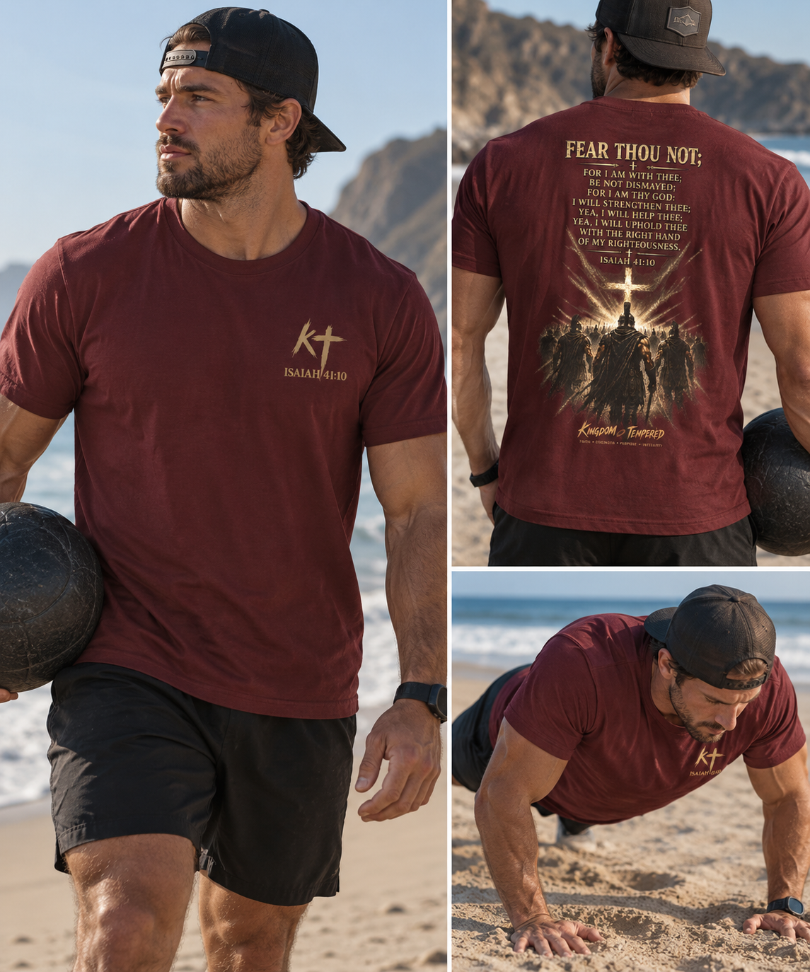 Christian Cross Tee — "Fear Thou Not" Inspirational Graphic T-Shirt