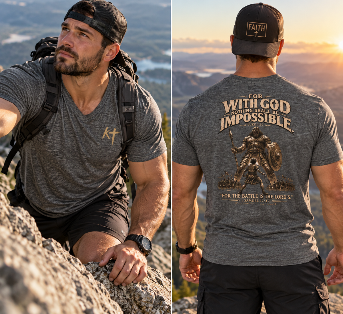 With God All Things Are Possible V-Neck T-Shirt — Christian Faith Inspirational Tee