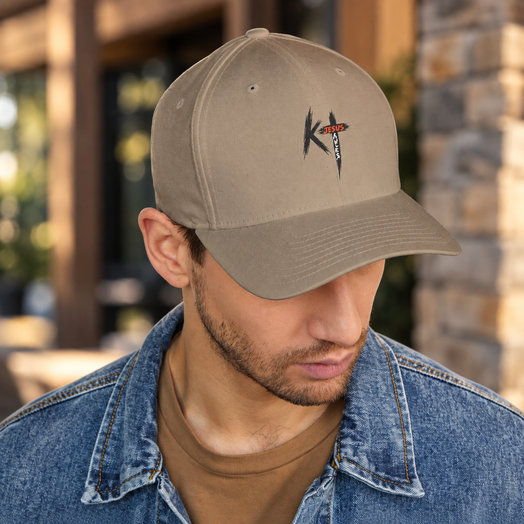 Embroidered 'KT' Cross Logo Cap — Structured Closed-Back Baseball Hat