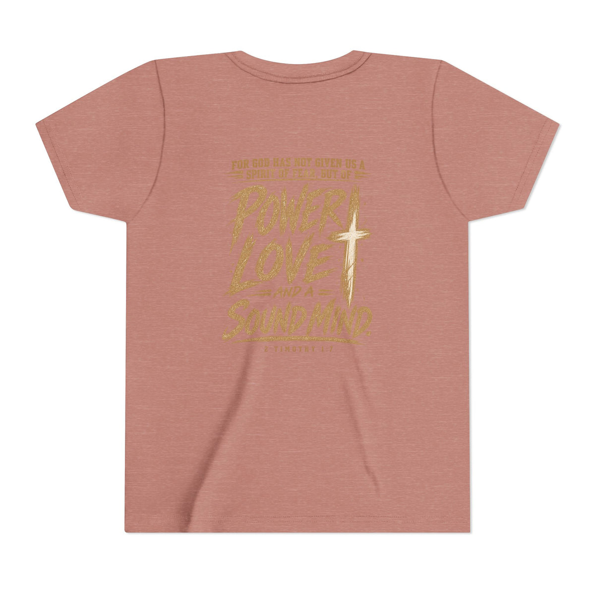 Youth Tee — “Power, Love, Sound Mind” Christian Graphic Tee