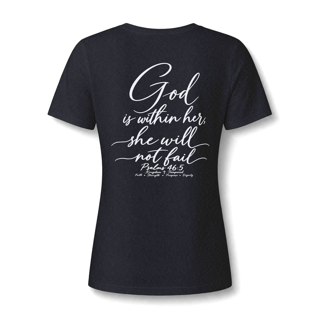Women's V-Neck Tee - Minimal Archer Logo Chest Shirt