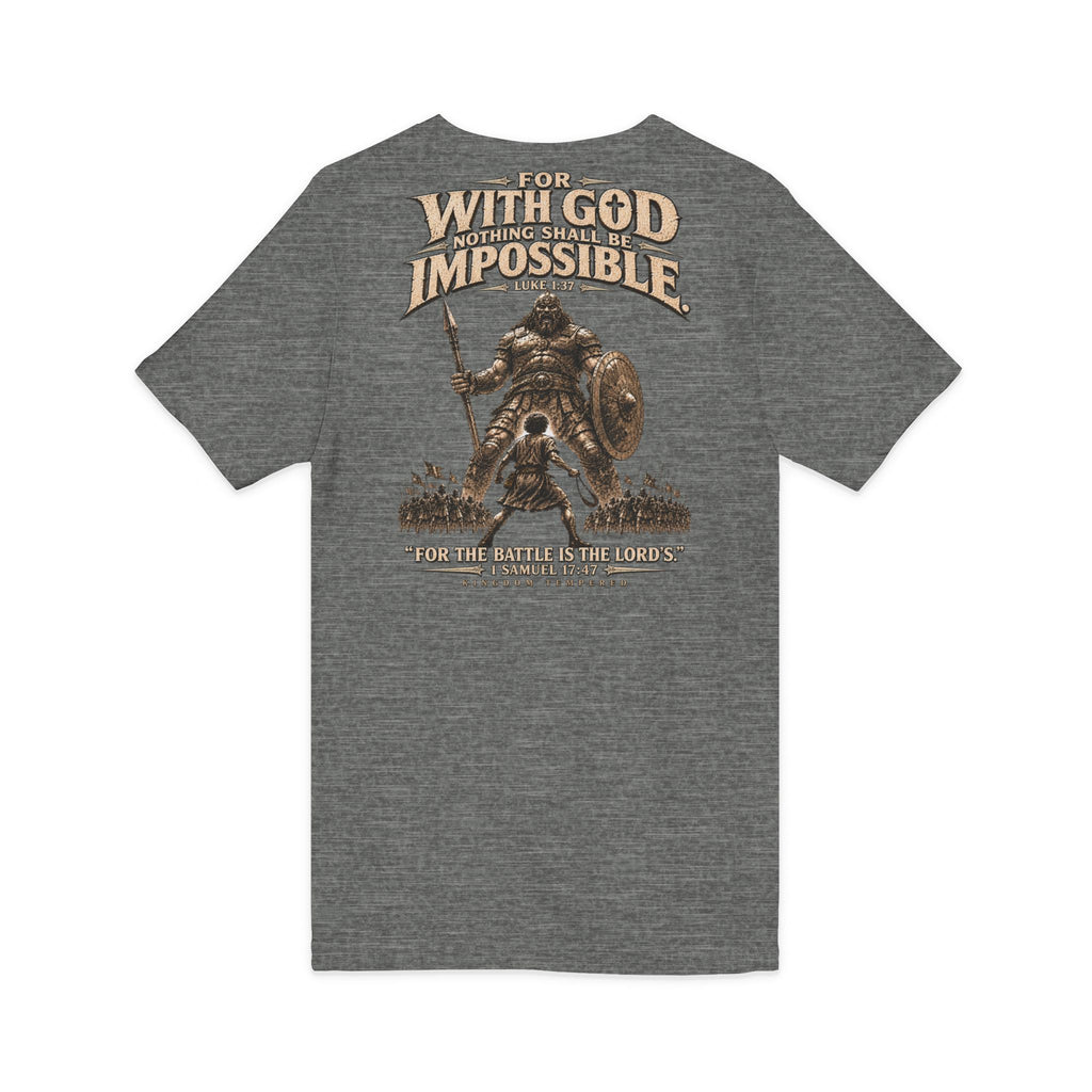 With God All Things Are Possible V-Neck T-Shirt — Christian Faith Inspirational Tee